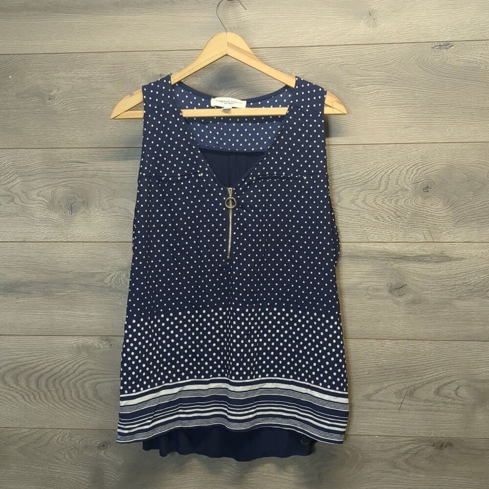 Tempted Hearts Women’s Plus Size 3X Polka Dot Sleeveless Blouse